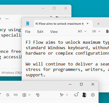 Focused vs background windows